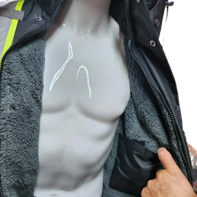 Men's High-Visibility Reflective Waterproof Hooded Work Jacket