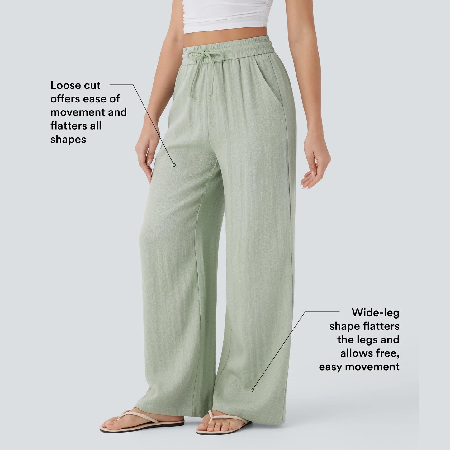 Summer sale⚡️【Creator’s Pick】Drawstring Wide Leg Casual Pants