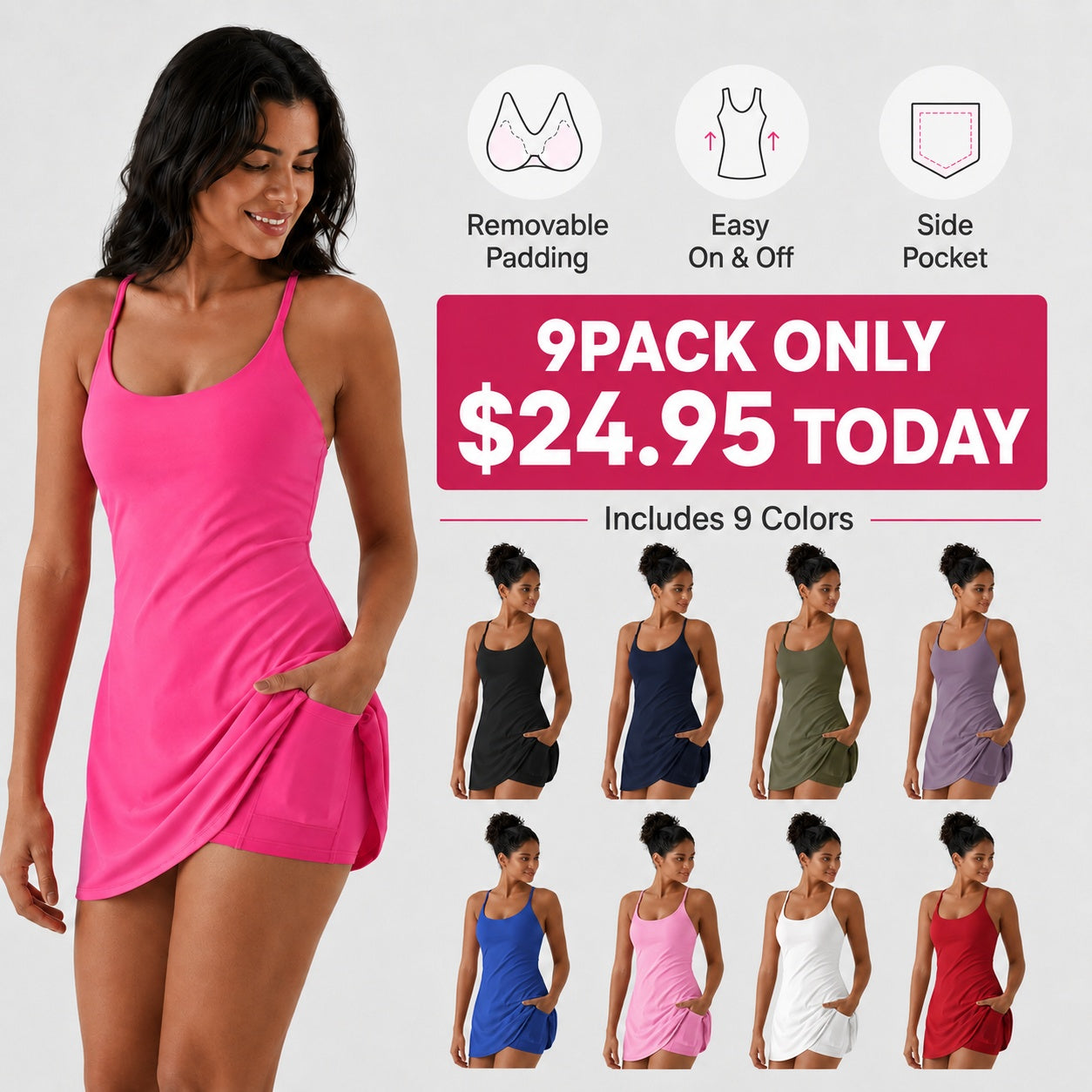 【Must‑Have Pick】Plush Backless Active Dress - Easy Peezy