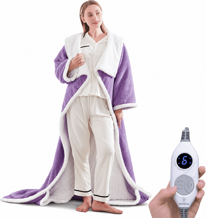 Christmas Limited Edition🔥Wearable Heated Blanket with Foot Pocket Sherpa🔥Overheat Protection & Auto Shut-Off