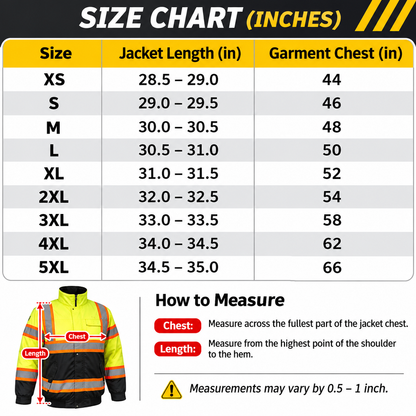 Men's High-Visibility Reflective Waterproof Hooded Work Jacket