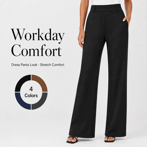 Women's Wide Leg Dress Pants High Waist Business Casual Office Trousers