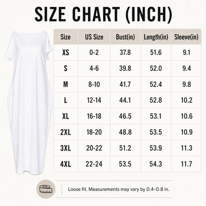 Women's Casual Batwing Sleeve Comfy Dress - with Pockets