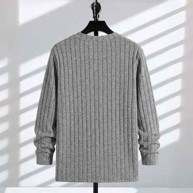 Men’s Slim Fit Ribbed Henley Shirt