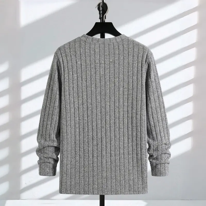 Men’s Slim Fit Ribbed Henley Shirt
