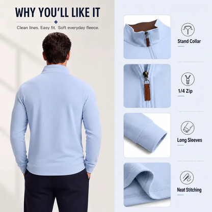 Men's Quarter Zip Mock Neck Pullover