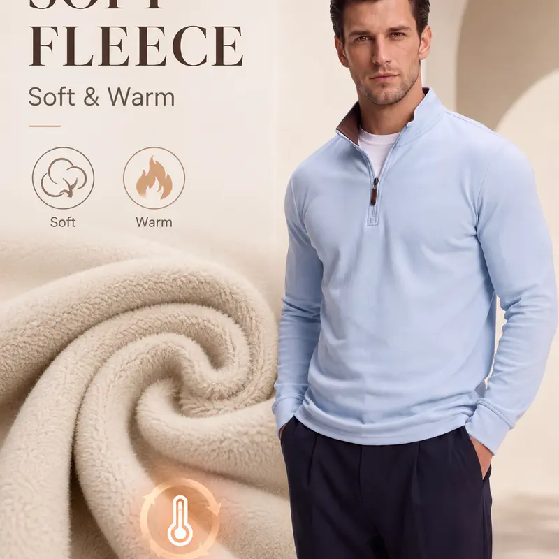 Men's Quarter Zip Mock Neck Pullover