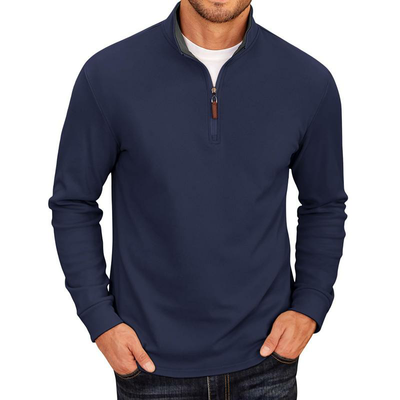 Men's Quarter Zip Mock Neck Pullover
