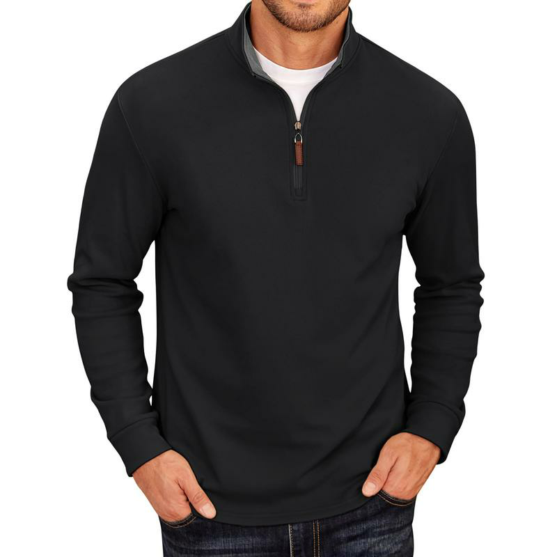 Men's Quarter Zip Mock Neck Pullover