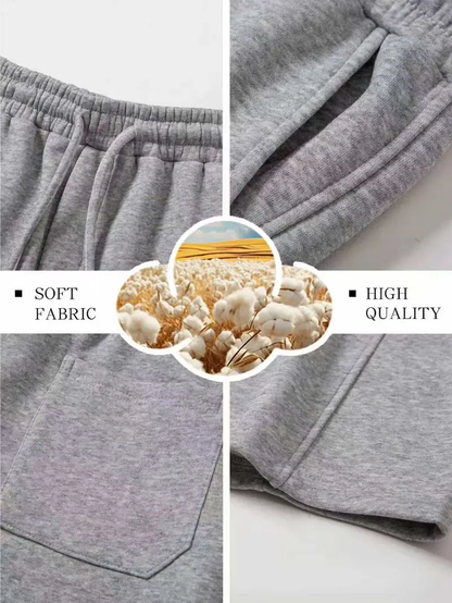 Women’s cotton wide-leg sweatpants with an elastic drawstring waist and side pockets