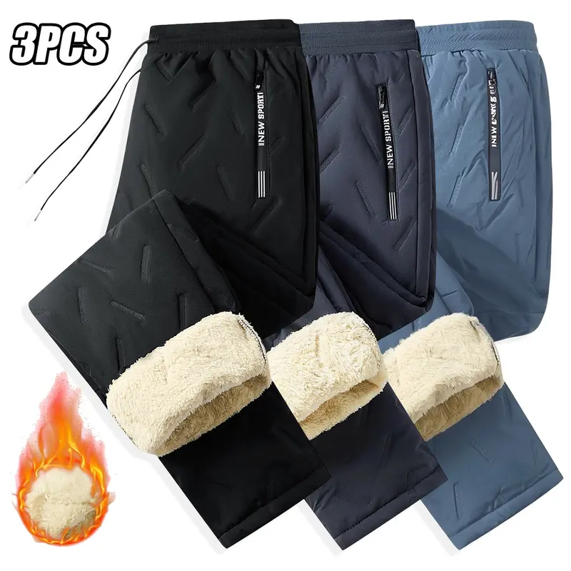 Men's Fleece-Lined Warm Winter Windproof Pants