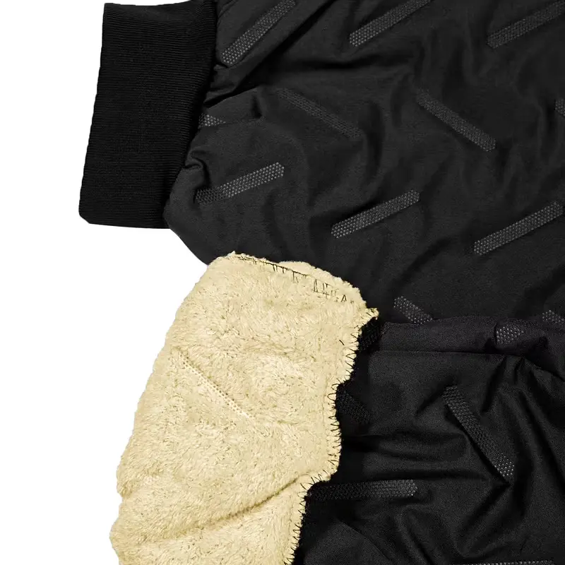 Women's Fleece-Lined Padded Winter High Waisted Pants with Zip Pockets