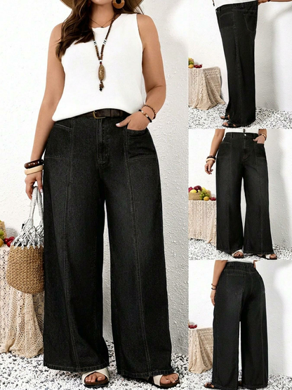Plus Size Wide Leg Jeans