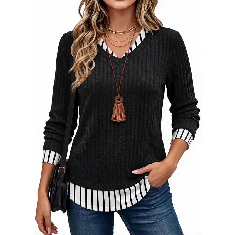 Womens Long Sleeve Shirts Lightweight Tunic Sweaters