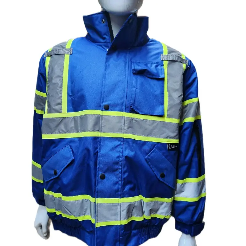 Men's High-Visibility Reflective Waterproof Hooded Work Jacket