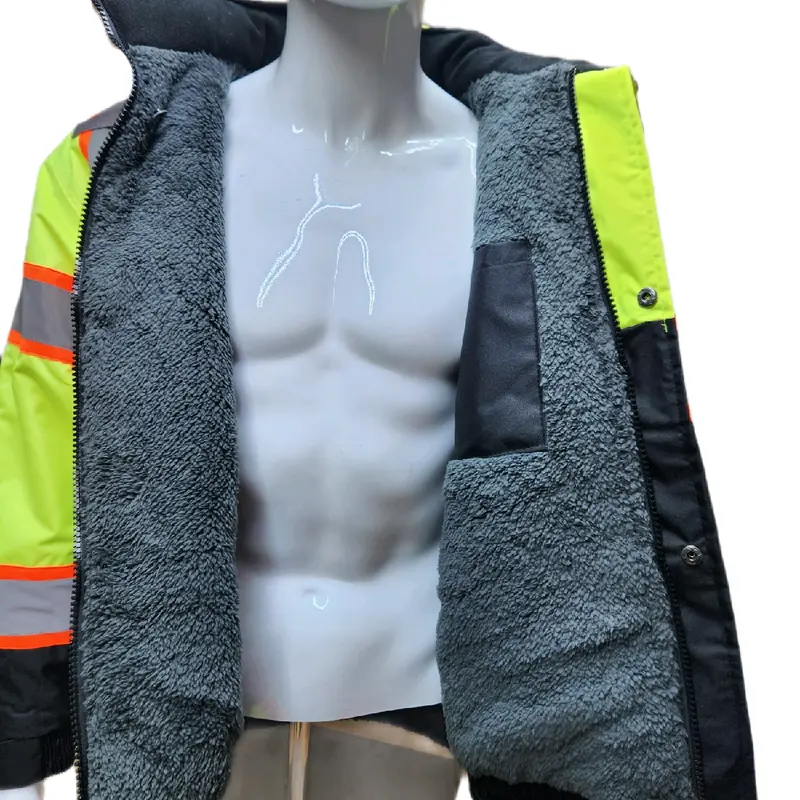 Men's High-Visibility Reflective Waterproof Hooded Work Jacket