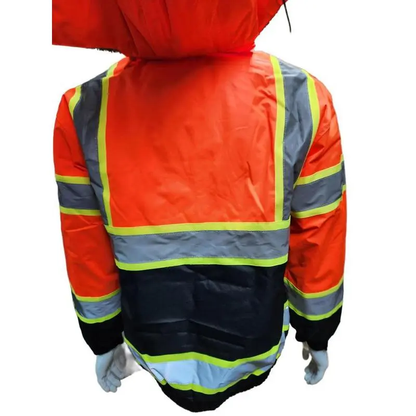 Men's High-Visibility Reflective Waterproof Hooded Work Jacket