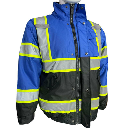Men's High-Visibility Reflective Waterproof Hooded Work Jacket