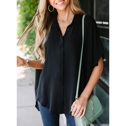 ⚡️Ends Today: 80% OFF! 🔥Women's Casual V Neck Button Down Blouse