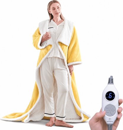 Christmas Limited Edition🔥Wearable Heated Blanket with Foot Pocket Sherpa🔥Overheat Protection & Auto Shut-Off