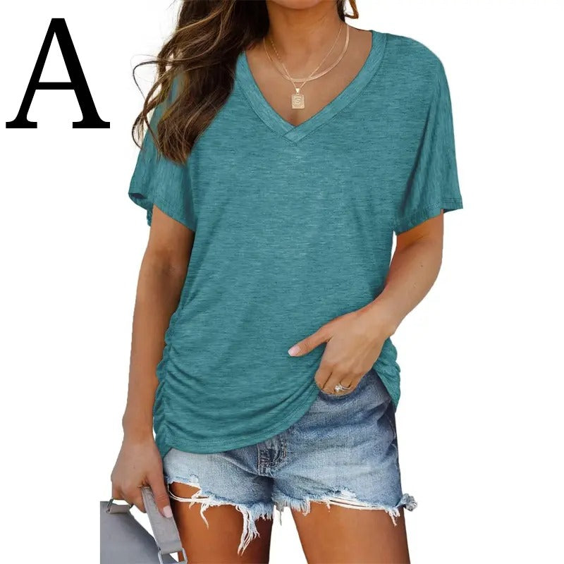 ⚡️ Summer sale: 80% OFF 🔥V Neck Dolman Tops with Side Shirring
