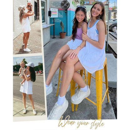 Lounge Dress with Built-In Shorts & Pockets