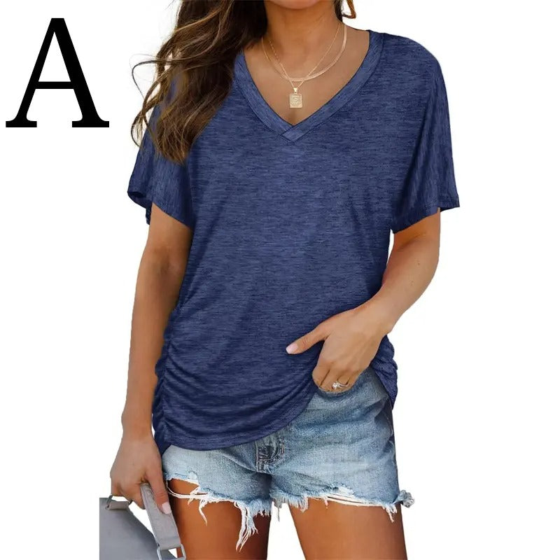 ⚡️ Summer sale: 80% OFF 🔥V Neck Dolman Tops with Side Shirring