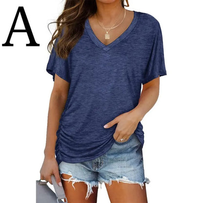 ⚡️ Summer sale: 80% OFF 🔥V Neck Dolman Tops with Side Shirring