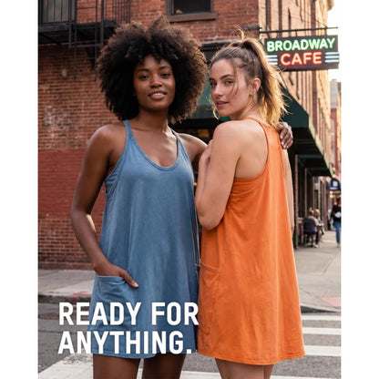 Lounge Dress with Built-In Shorts & Pockets