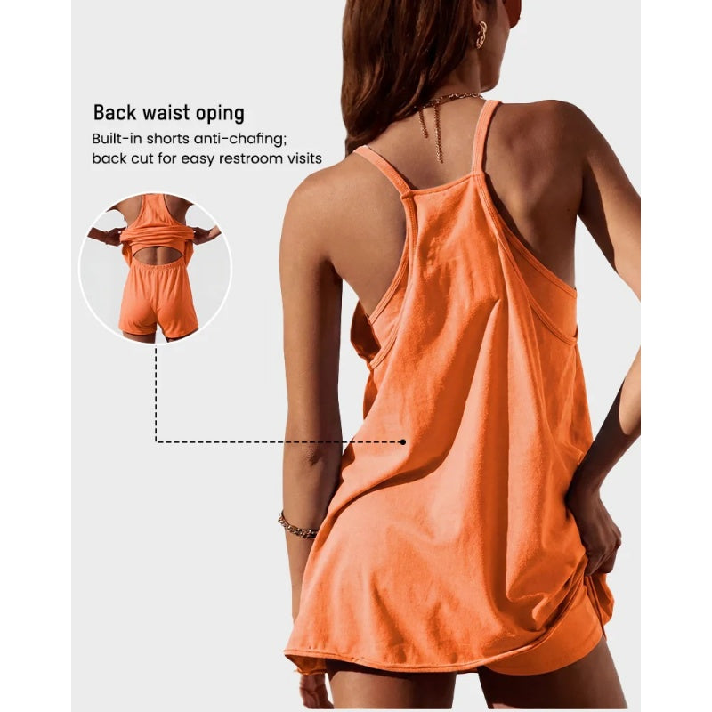 Lounge Dress with Built-In Shorts & Pockets